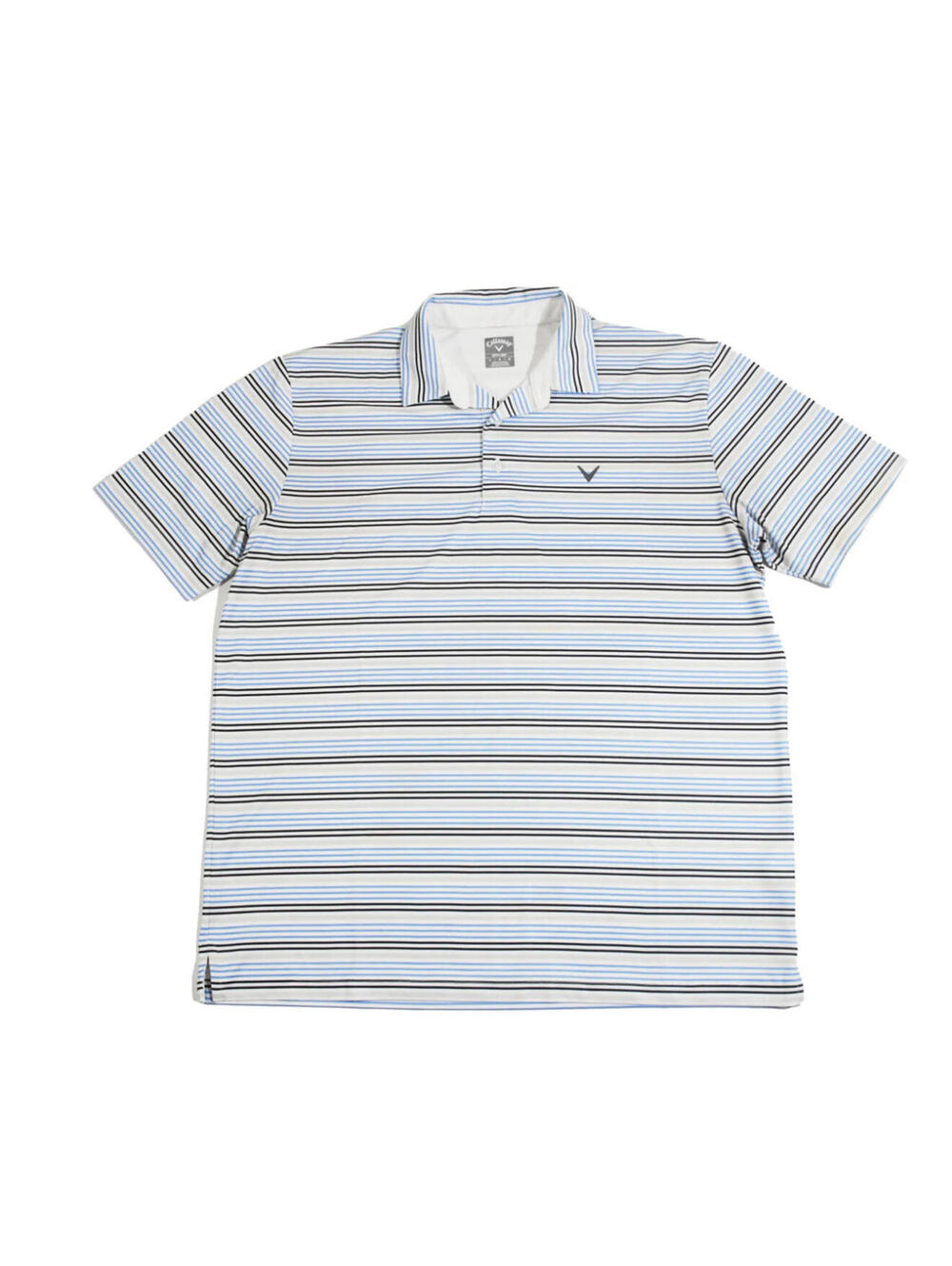 Callaway Golf Course Stripe Blue Gray White Mens Polo Size Large